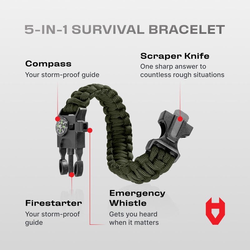 NoCry غطاء مطري 12x10 خفيف الوزن للبقاء في الهواء الطلق; 100% مقاوم للماء; يعد غطاء رائعًا للتخييم أو ملجأ للأرجوحة; يأتي بألوان متعددة، مع سوار بقاء مرفق; أخضر عسكري - Image 5